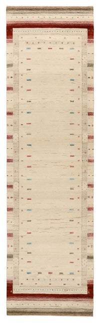 Tapis de couloir Tapis Gabbeh - Loribaft Indus - 298 x 83 cm - beige clair