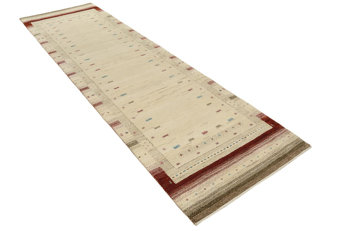 Tapis de couloir Tapis Gabbeh - Loribaft Indus - 298 x 83 cm - beige clair