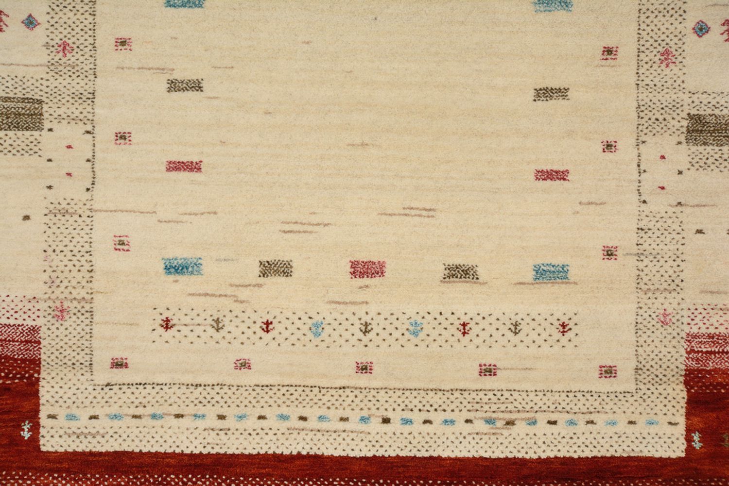 Tapis de couloir Tapis Gabbeh - Loribaft Indus - 298 x 83 cm - beige clair