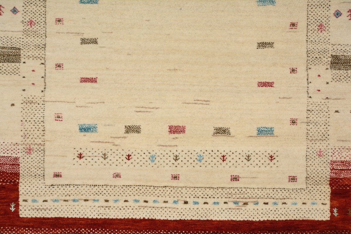 Tapis de couloir Tapis Gabbeh - Loribaft Indus - 298 x 83 cm - beige clair