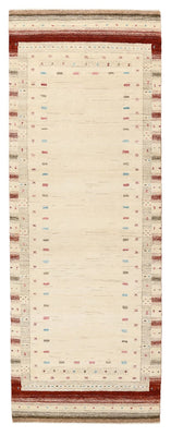 Tapis de couloir Tapis Gabbeh - Loribaft Indus - 243 x 84 cm - beige clair