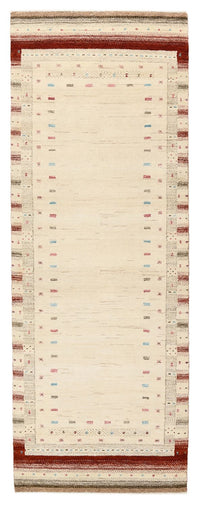 Tapis de couloir Tapis Gabbeh - Loribaft Indus - 243 x 84 cm - beige clair