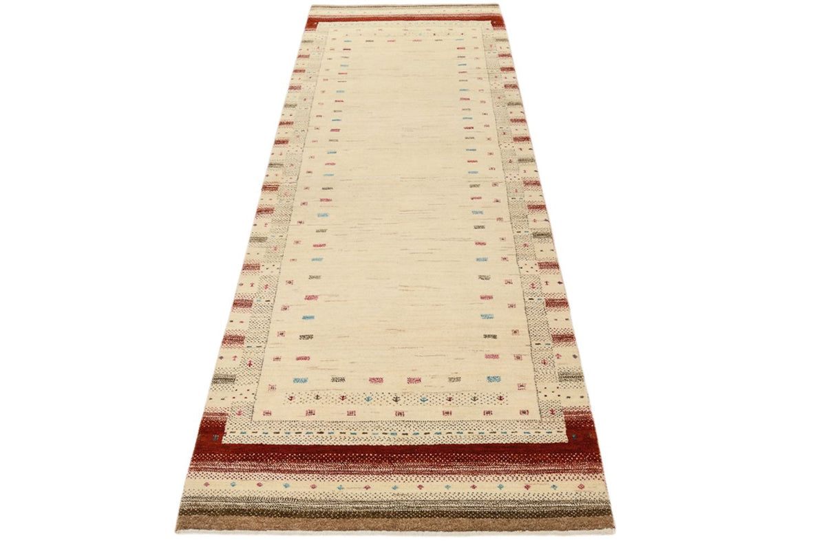 Tapis de couloir Tapis Gabbeh - Loribaft Indus - 243 x 84 cm - beige clair
