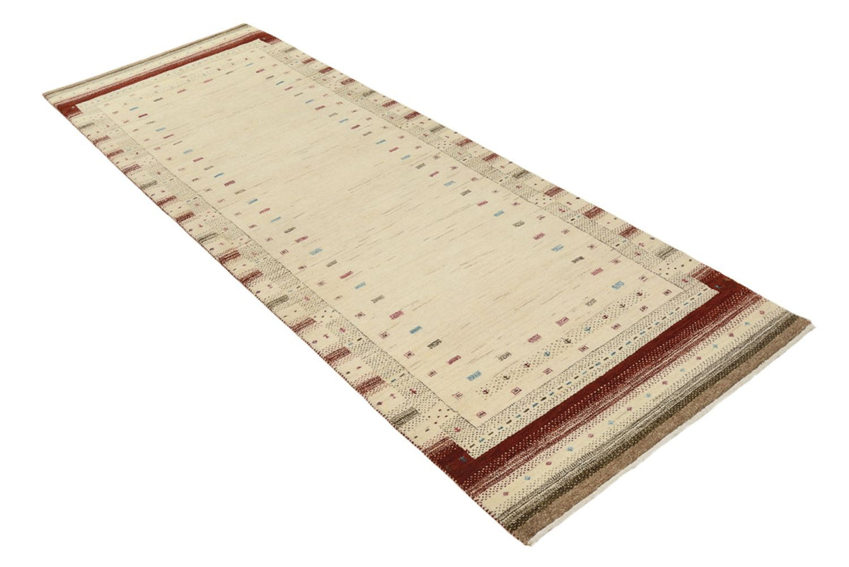 Tapis de couloir Tapis Gabbeh - Loribaft Indus - 243 x 84 cm - beige clair