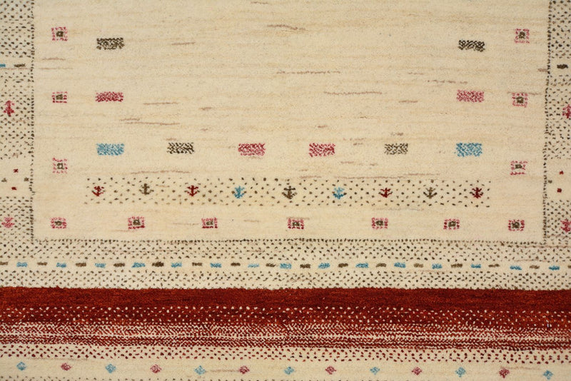 Tapis de couloir Tapis Gabbeh - Loribaft Indus - 243 x 84 cm - beige clair