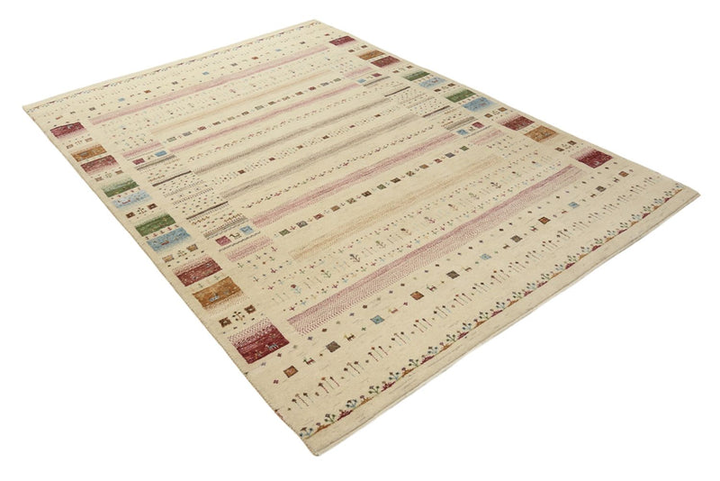 Tapis Gabbeh - Loribaft Indus - 239 x 174 cm - beige clair