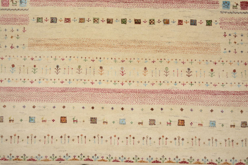 Tapis Gabbeh - Loribaft Indus - 239 x 174 cm - beige clair