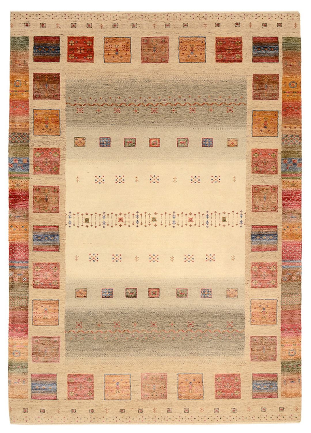 Tapis Gabbeh - Loribaft Indus - 244 x 175 cm - multicolore