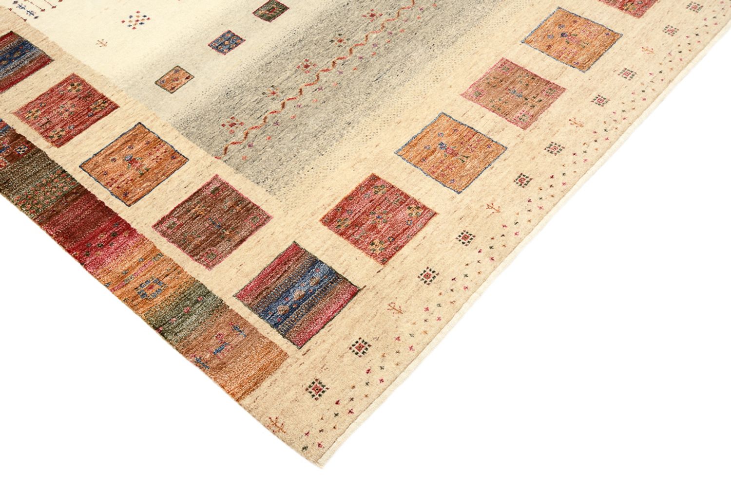 Tapis Gabbeh - Loribaft Indus - 244 x 175 cm - multicolore