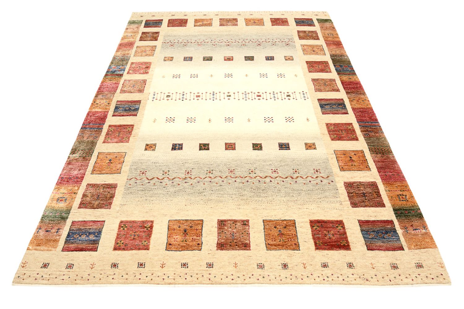 Tapis Gabbeh - Loribaft Indus - 242 x 168 cm - multicolore