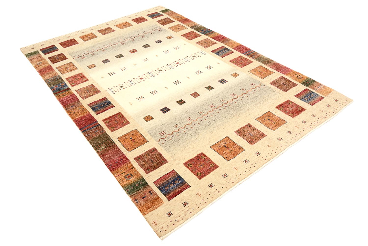 Tapis Gabbeh - Loribaft Indus - 242 x 168 cm - multicolore