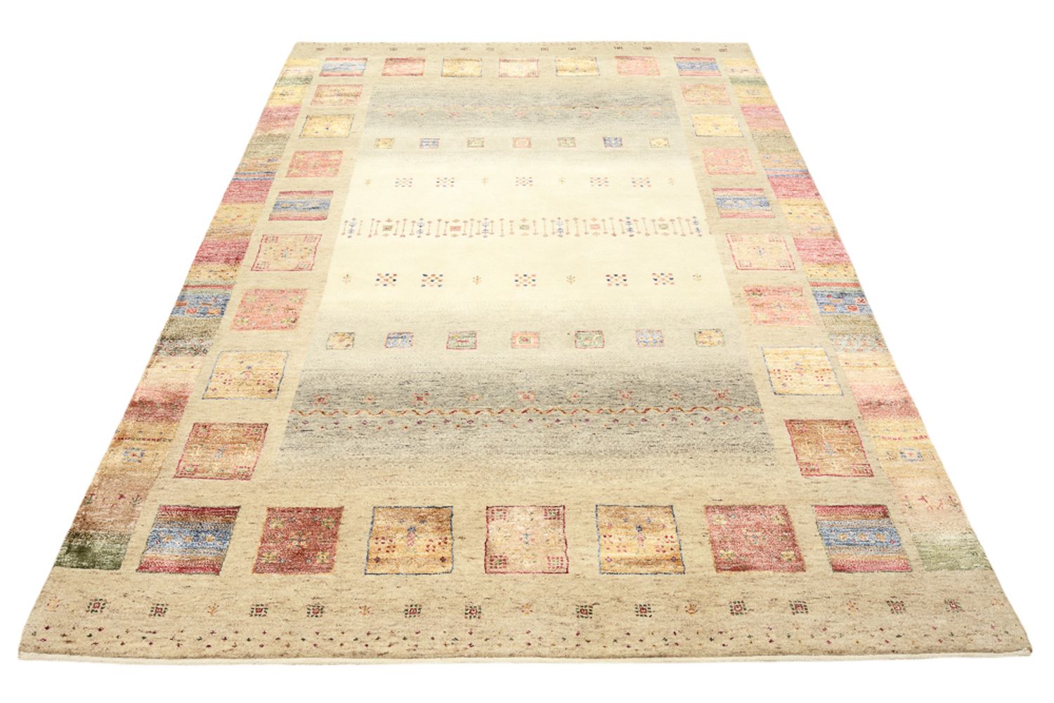 Tapis Gabbeh - Loribaft Indus - 242 x 168 cm - multicolore