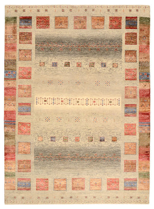 Tapis Gabbeh - Loribaft Indus - 241 x 176 cm - multicolore