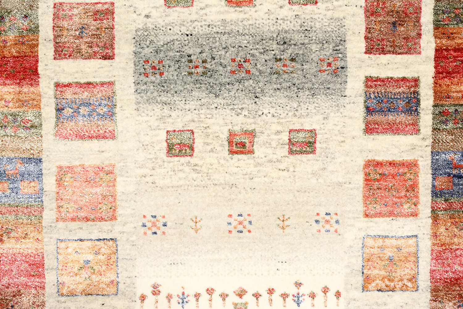 Tapis de couloir Tapis Gabbeh - Loribaft Indus - 247 x 82 cm - multicolore