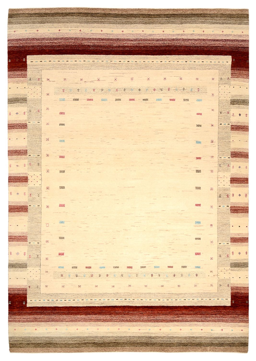 Tapis Gabbeh - Loribaft Indus - 299 x 210 cm - beige clair