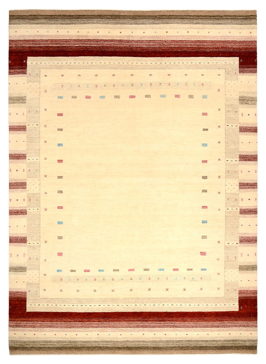 Tapis Gabbeh - Loribaft Indus - 356 x 255 cm - beige clair