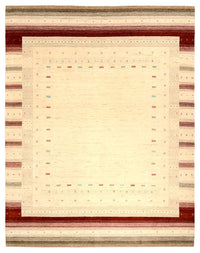 Tapis Gabbeh - Loribaft Indus - 319 x 251 cm - beige clair
