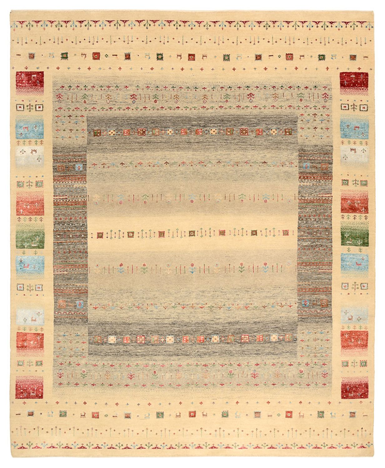 Tapis Gabbeh - Loribaft Indus - 252 x 203 cm - multicolore