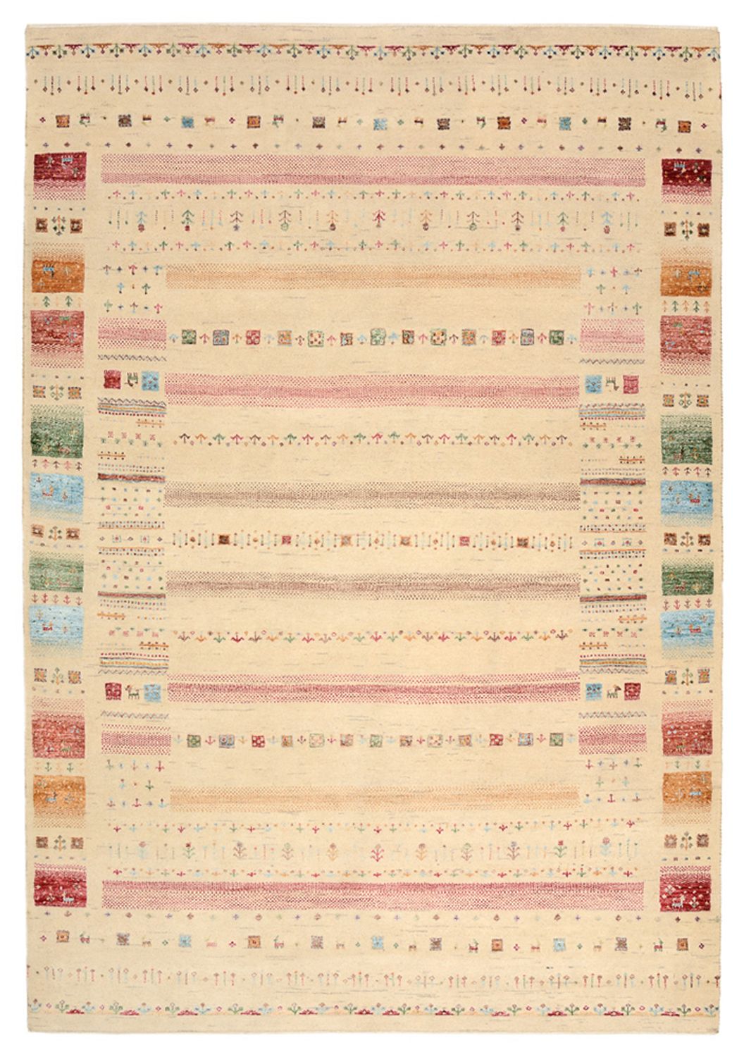 Tapis Gabbeh - Loribaft Indus - 246 x 171 cm - multicolore