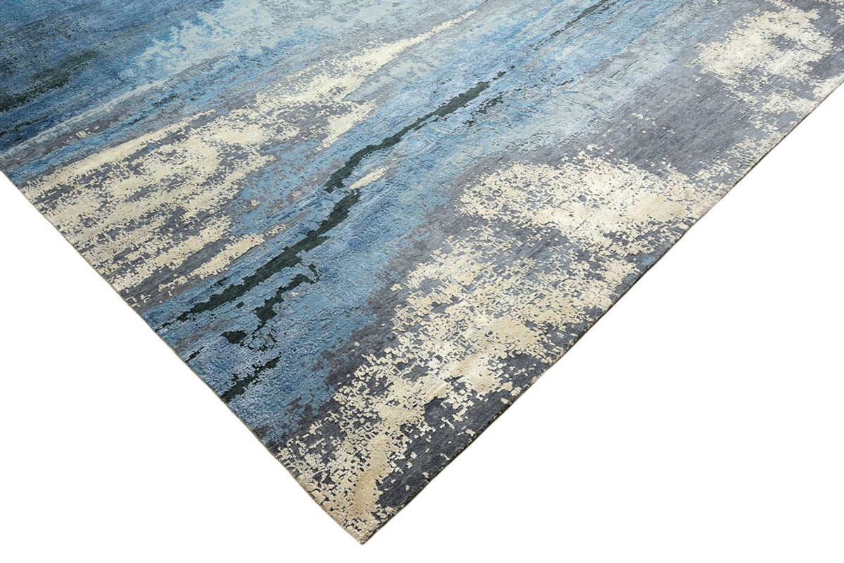 Tapis design - 430 x 306 cm - bleu foncé