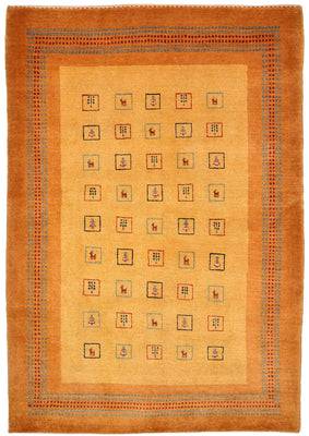 Tapis Gabbeh - Loribaft Persan - 170 x 114 cm - jaune