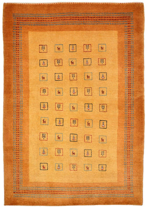 Tapis Gabbeh - Loribaft Persan - 170 x 114 cm - jaune