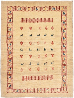 Tapis Gabbeh - Loribaft Persan - 113 x 84 cm - beige