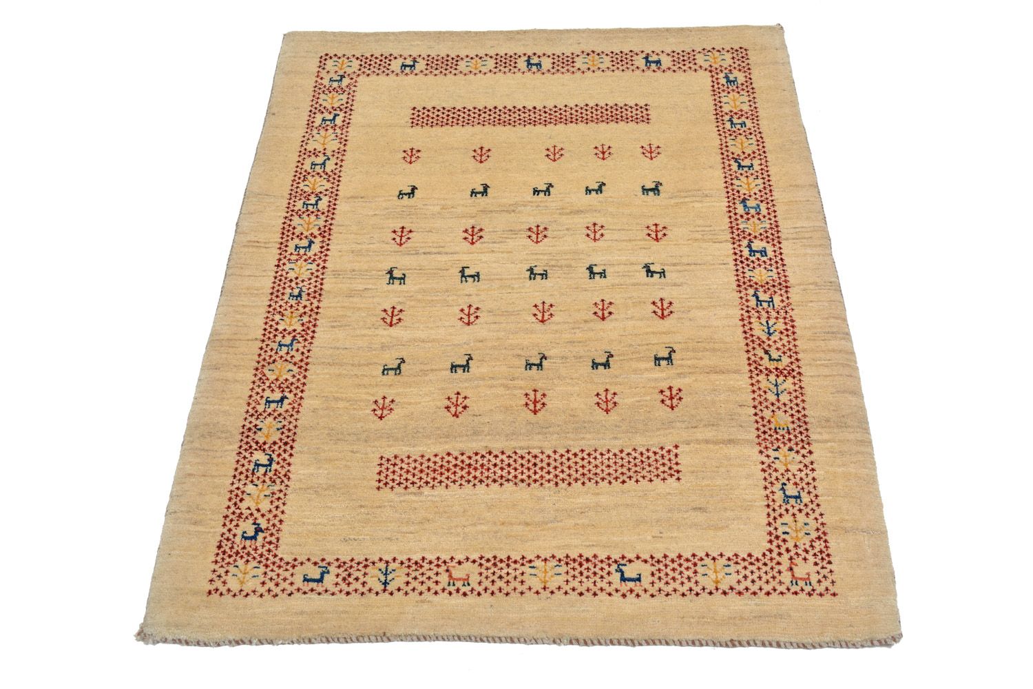 Tapis Gabbeh - Loribaft Persan - 113 x 84 cm - beige