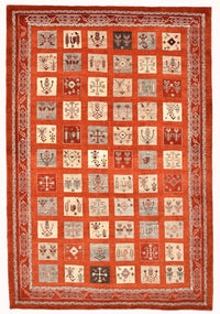 Tapis Gabbeh - Loribaft Persan - 258 x 173 cm - rouge
