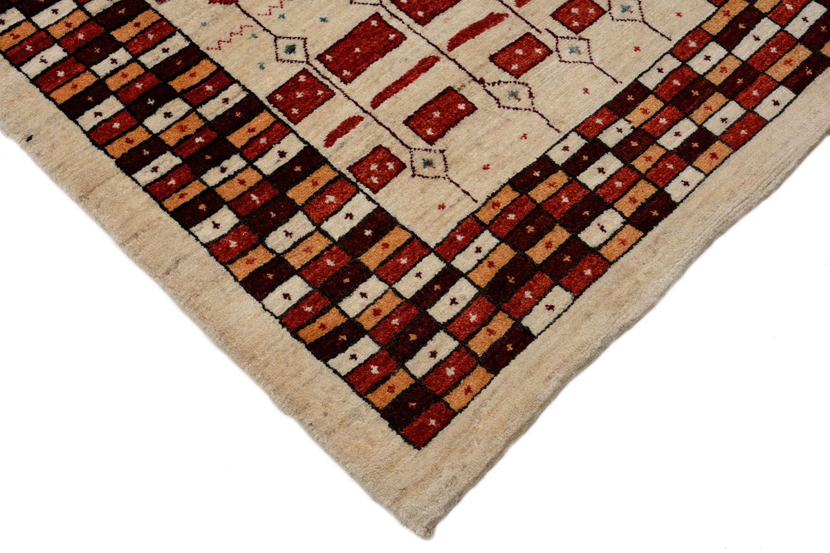 Tapis de couloir Tapis Gabbeh - Loribaft Persan - 391 x 88 cm - multicolore