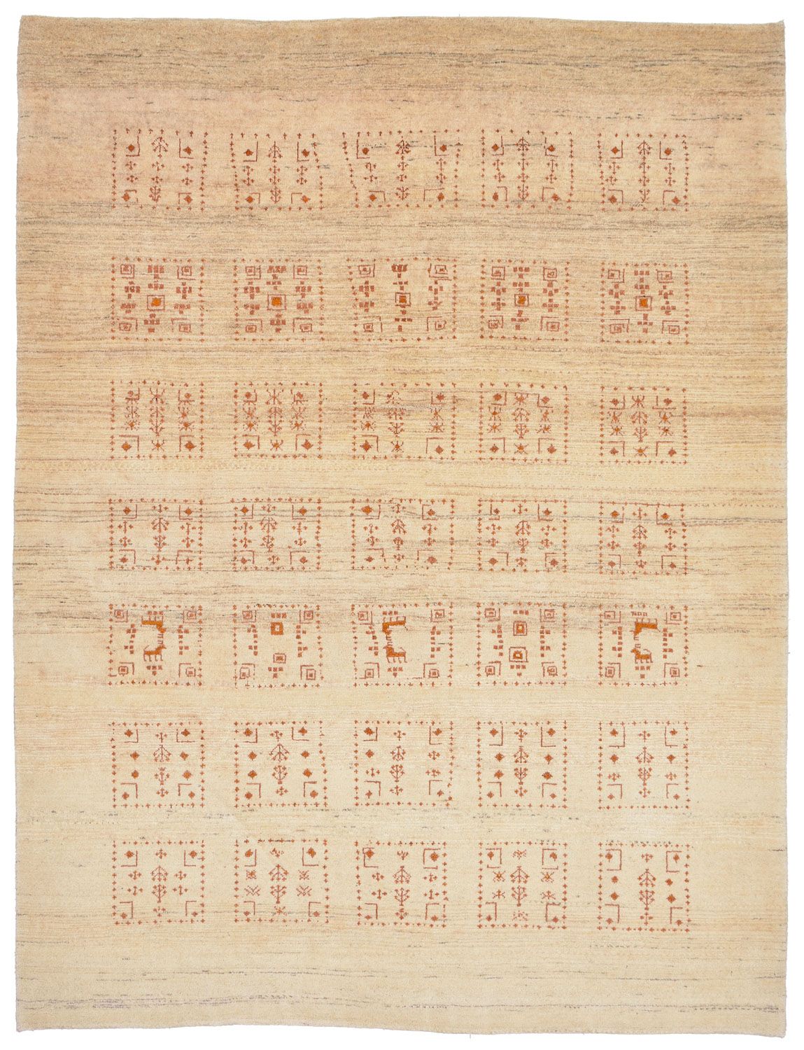 Tapis Gabbeh - Loribaft Persan - 198 x 148 cm - naturel