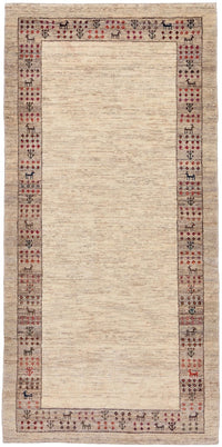 Tapis de couloir Tapis Gabbeh - Loribaft Persan - 176 x 84 cm - sable