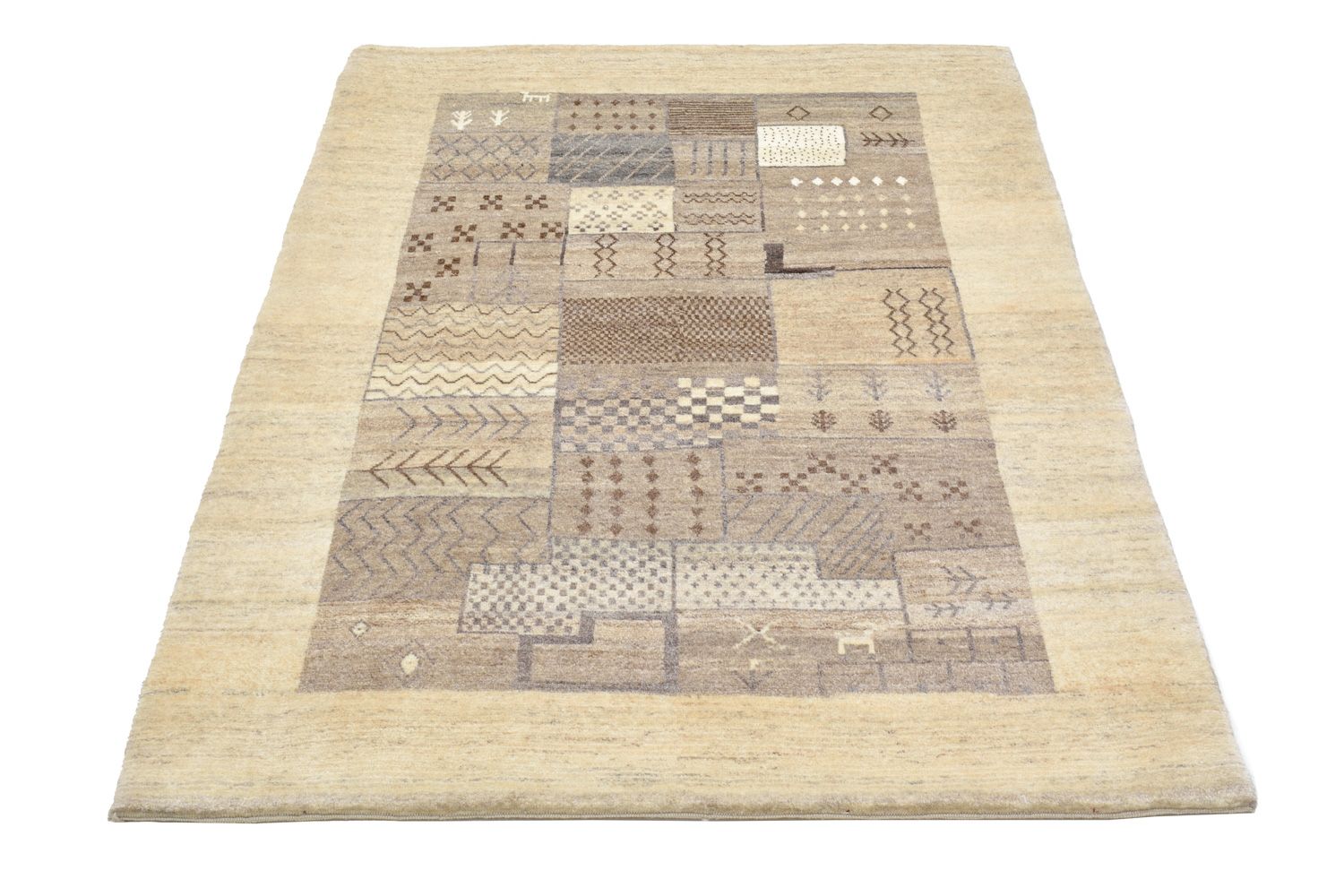 Tapis Gabbeh - Loribaft Persan - 156 x 110 cm - sable
