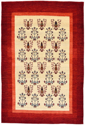 Tapis Gabbeh - Loribaft Persan - 298 x 200 cm - rouge