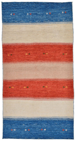 Tapis Gabbeh - Loribaft Persan - 198 x 101 cm - multicolore
