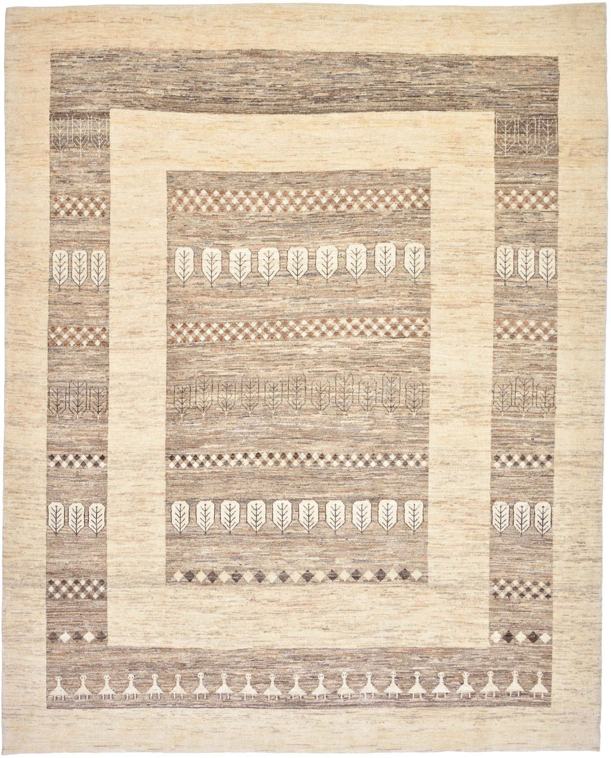 Tapis Gabbeh - Loribaft Persan - 253 x 203 cm - sable