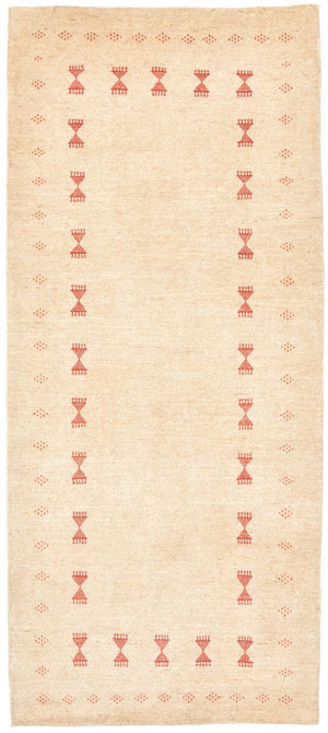 Tapis de couloir Tapis Gabbeh - Loribaft Persan - 201 x 85 cm - beige