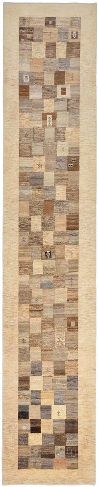 Tapis de couloir Tapis Gabbeh - Loribaft Persan - 512 x 101 cm - marron clair