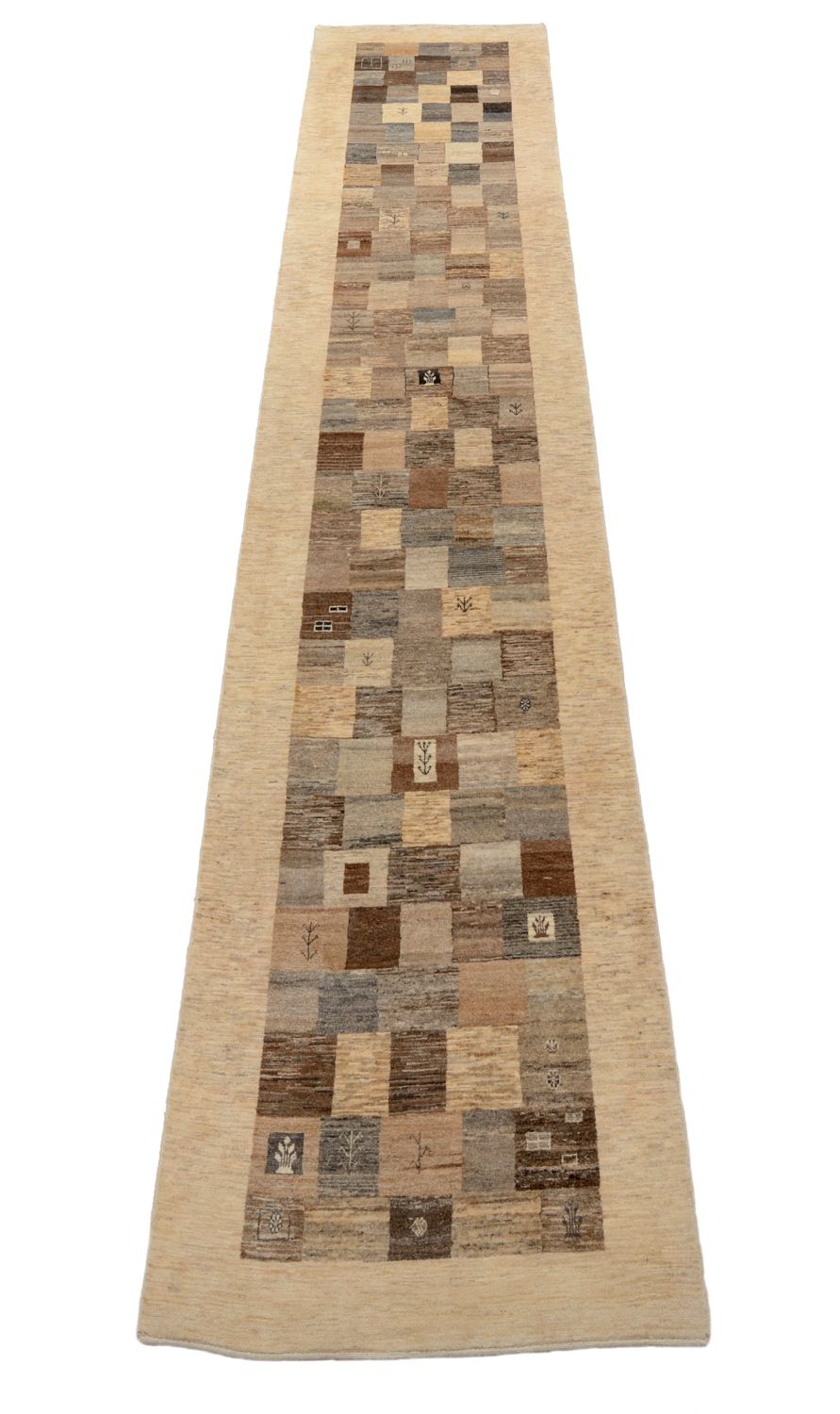 Tapis de couloir Tapis Gabbeh - Loribaft Persan - 512 x 101 cm - marron clair