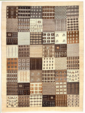 Tapis Gabbeh - Loribaft Persan - 247 x 187 cm - marron