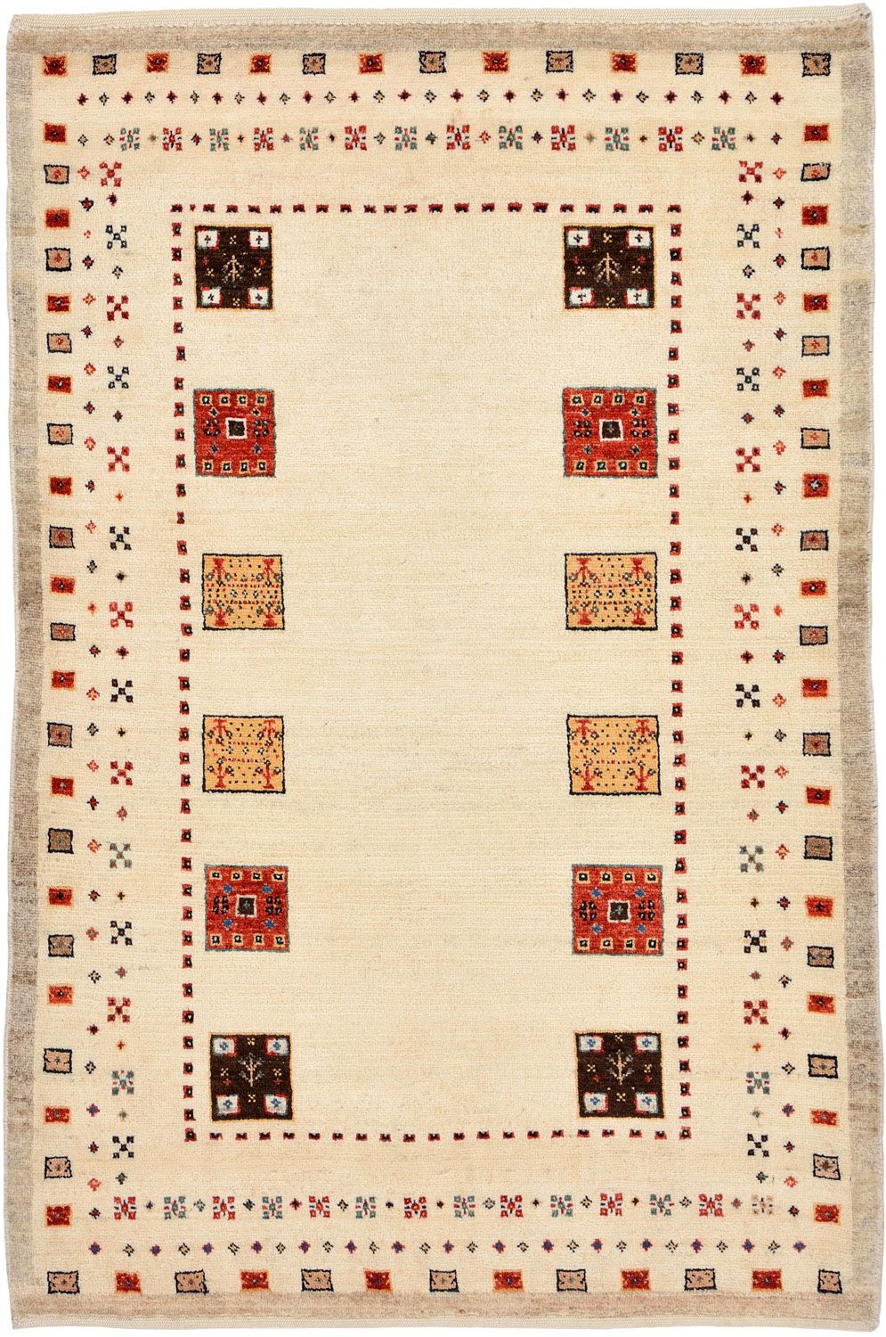 Tapis Gabbeh - Loribaft Persan - 127 x 84 cm - multicolore