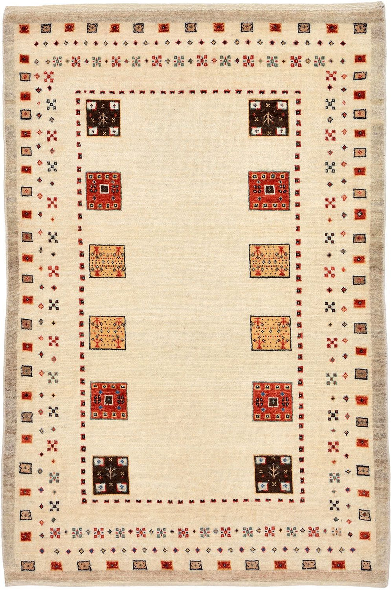 Tapis Gabbeh - Loribaft Persan - 127 x 84 cm - multicolore