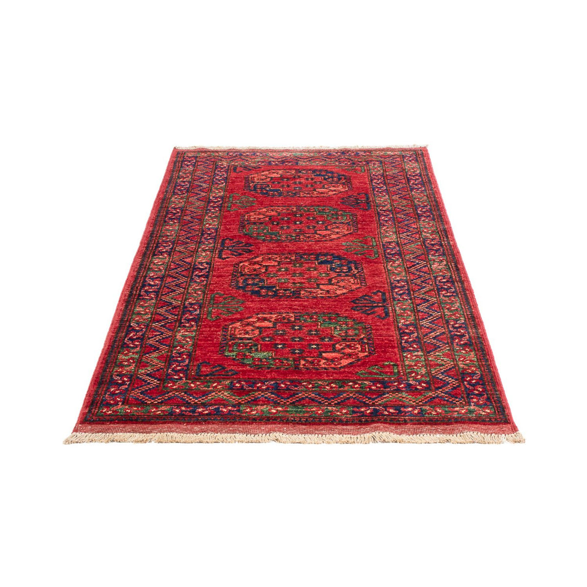 Tapis de couloir Tapis afghan - 201 x 86 cm - rouge