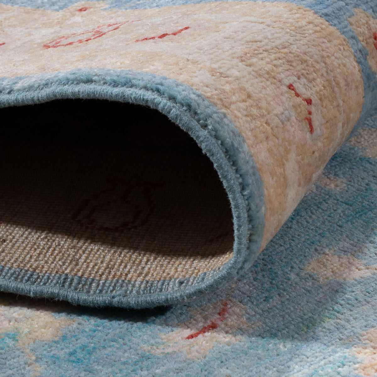 Tapis de couloir Tapis Ziegler - 200 x 77 cm - bleu clair