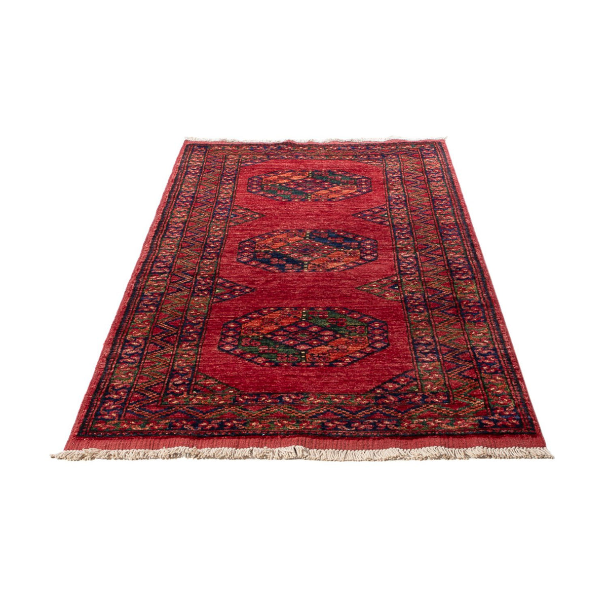 Tapis de couloir Tapis afghan - 206 x 84 cm - rouge