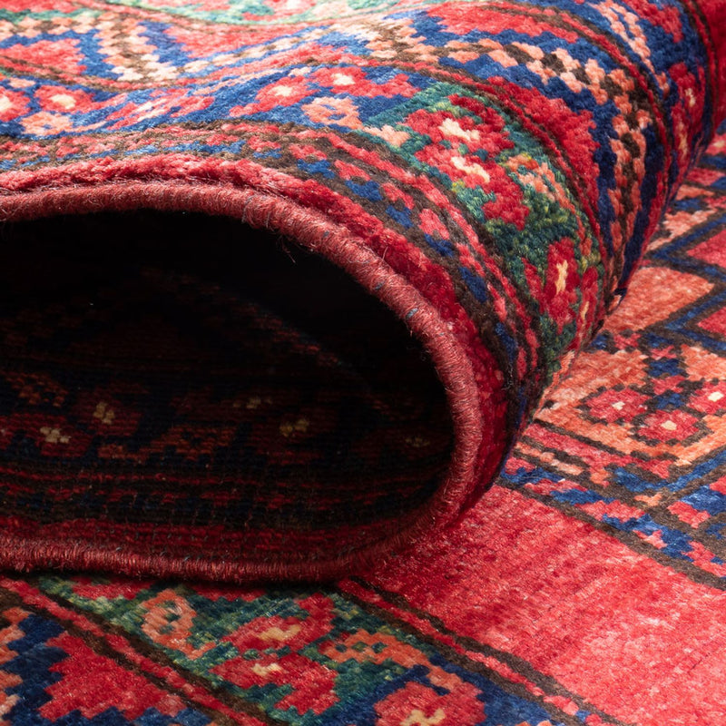 Tapis de couloir Tapis afghan - 216 x 83 cm - rouge