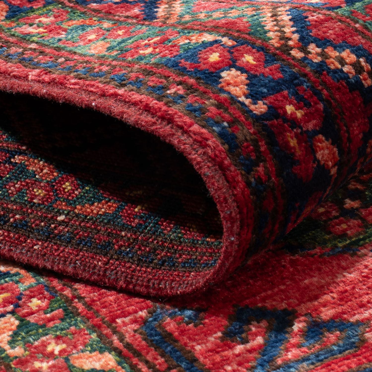 Tapis de couloir Tapis afghan - 204 x 82 cm - rouge