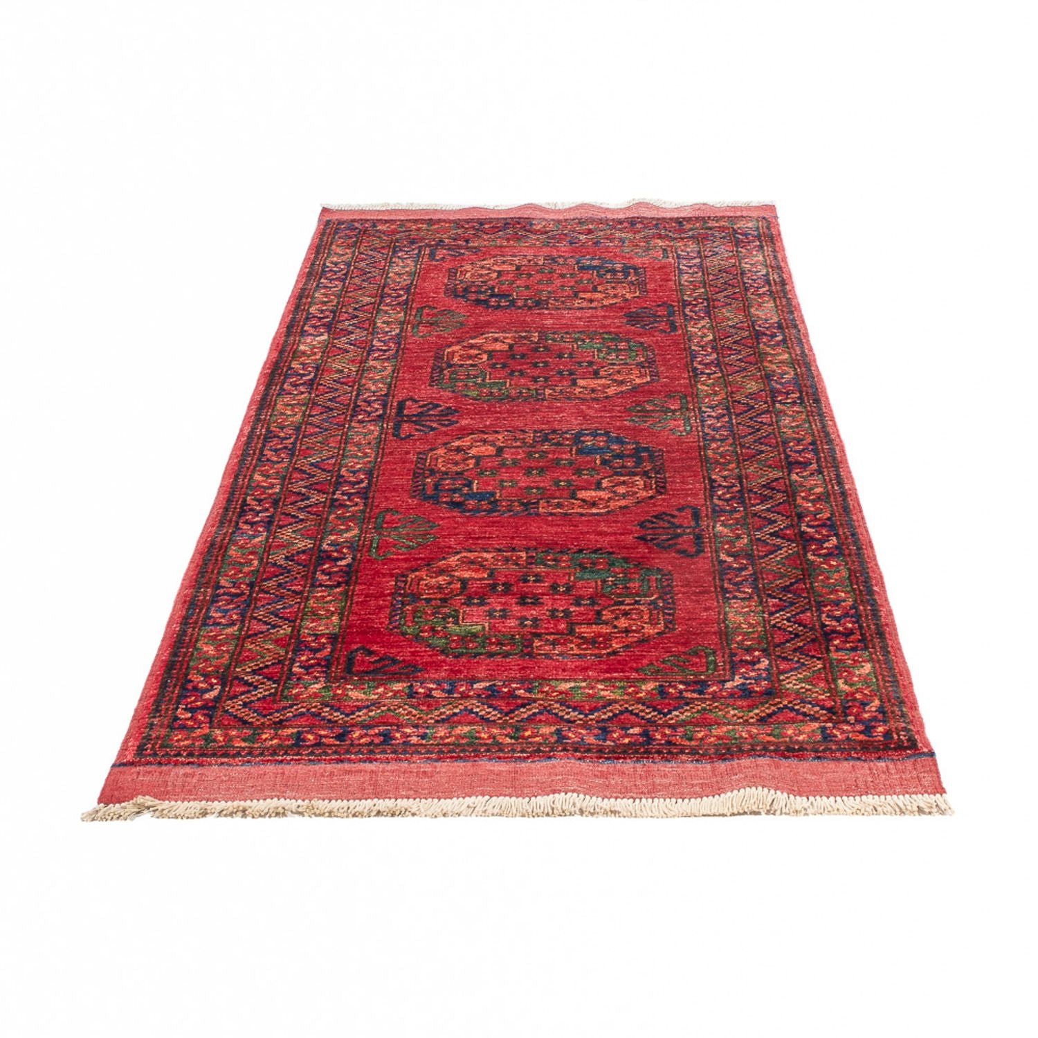 Tapis de couloir Tapis afghan - 204 x 82 cm - rouge