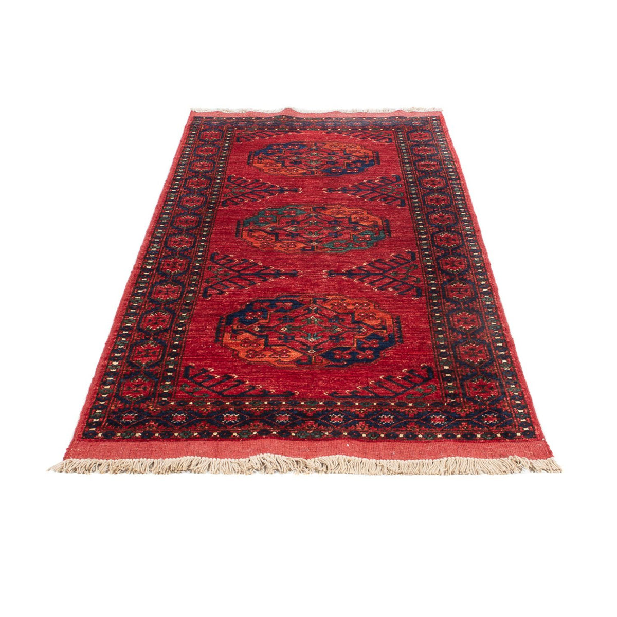Tapis de couloir Tapis afghan - 205 x 82 cm - rouge