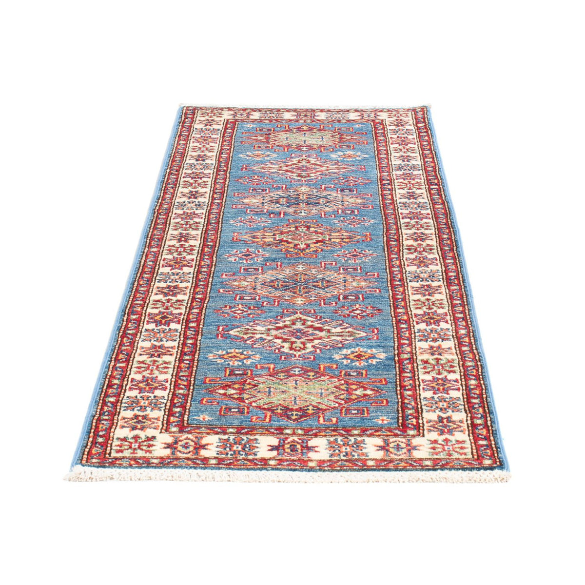 Tapis de couloir Tapis Ziegler - Kazak - 185 x 61 cm - bleu clair